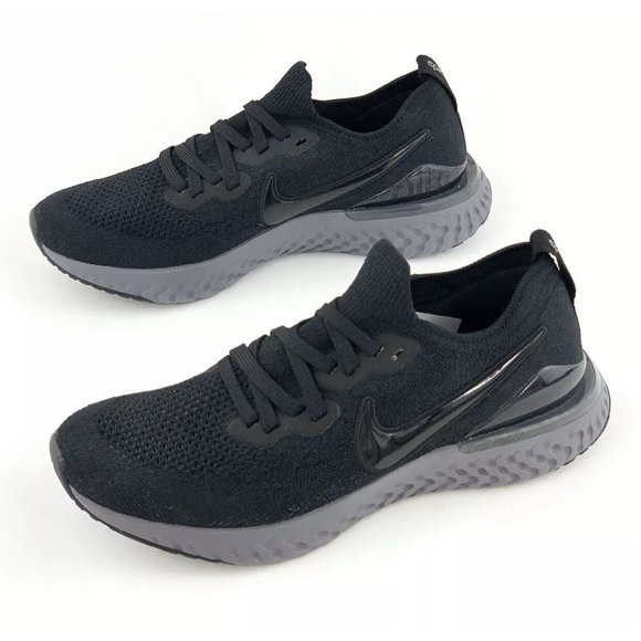 Nike Epic React Flyknit 2 Black Anthracite Men's Running Shoes Gray - Picture 2 of 11